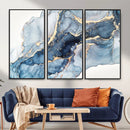 Abstract Art Print - Blue Abstract Canvas Wall Art Print