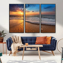 Sunset and Beach at Night Wall Art Canvas Print