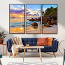 Tropical Island Beach Sunset Canvas Print