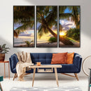Tropical Island Sunset on the Beach Palms Wall Art Canvas by MyGreatCanvas | Canvas Wall Art Prints | Photo Prints & Wall Decor