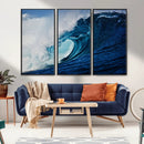 Ocean Wave at Sunset Canvas Art, Large Wall Print of Vibrant
