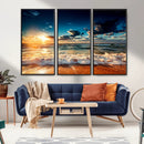 Golden Hour Sunset Over Ocean Waves Wall Art Canvas Print | by MyGreatCanvas | Canvas Wall Art Prints | Photo Prints & Wall Decor