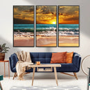 Golden Sunset Beach Canvas Wall Art – Triptych Seascape by MyGreatCanvas | Canvas Wall Art Prints | Photo Prints & Wall Decor