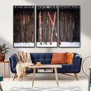 Vintage Ski Gear Canvas Print, Vintage Ski Gear Against