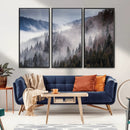 Beautiful Rising Fog in Winter Mountain Landscape- Framed