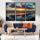 Beach Sunset Print - Stunning Ocean Canvas Artwork with