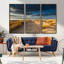 Ocean Beach Dark Clouds Wall Art Canvas Print