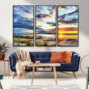 Sunset On The Ocean Wall Art Canvas Print