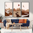 Boho Wall Art Canvas Print Set Mid-Century Prints Bohemian