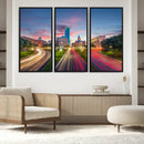 Dallas City Lights Large Wall Art Dallas Cityscape Canvas