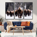 Bison Wall Art Canvas Print- Bison Herd Canvas Wall Art –