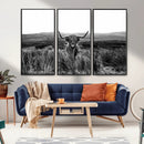 Black and White Highland Cow Canvas Wall Art, Longhorn by MyGreatCanvas | Canvas Wall Art Prints | Photo Prints & Wall Decor