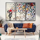 Banksy Art Butterfly Girl Explosion Canvas Art – Vibrant