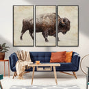 Buffalo Wall Art, Western Bison Canvas Print, Rustic Buffalo