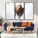 Bison Winter Wall Art Canvas Print For Farmhouse Decor