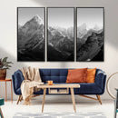 Everest Himalaya Mountain Peaks Black & White Triptych