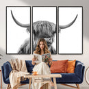 Scottish Highland Cow Cattle Art Print Wall Art Canvas Print