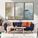 Abstract Blue and Beige Wall Art, Modern Minimalist Canvas