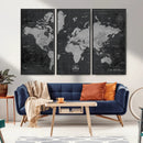 World Map Canvas Print – Detailed Map of the World Wall Art