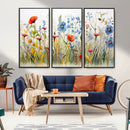 Colorful Wildflower Canvas Wall Art - Vibrant Floral