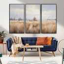 Golden Fields Wall Art Print Canvas – Serene Landscape of