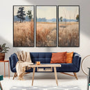 Golden Fields Canvas Wall Art Print – Serene Landscape of