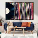 Vinyl Record and Album Collection Canvas Wall Art - Retro