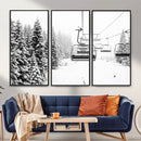Winter Forest Wall Art Canvas Print – Framed Snowy Mountain
