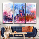 Disney Wall Art: Dreamy Watercolor Cinderella Castle Canvas by MyGreatCanvas | Canvas Wall Art Prints | Photo Prints & Wall Decor