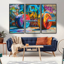 Fitness Gym Barbell Graffiti Wall Art Canvas Print