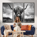 Scottish Cow Wall Art Canvas Print | Longhorn Wall Art |