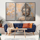 Abstract Buddha Statue Wall Art Canvas Print - Modern