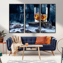 Whiskey Ice Wall Art Canvas Print