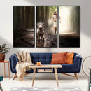Jesus Canvas Wall Art - Jesus Running After Lost Lamb,