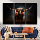 Abstract Texas Longhorn Wall Art Print | 3-Panel Large Texas by MyGreatCanvas | Canvas Wall Art Prints | Photo Prints & Wall Decor