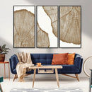Rustic Brown Tree Ring Wall Art Canvas Print – Framed and