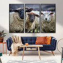 Charming Sheep Portrait Wall Art – Trio of Woolly Companions by MyGreatCanvas | Canvas Wall Art Prints | Photo Prints & Wall Decor