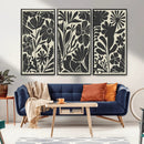 Modern Botanical Wall Art - Floral Black and White Canvas