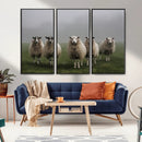 Flock of Sheep in a Mystical Fog – Pastoral Wall Art Canvas by MyGreatCanvas | Canvas Wall Art Prints | Photo Prints & Wall Decor