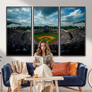 3-Panel Kauffman Stadium Wall Art Print | Large Kansas City
