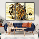 Blue-Eyed Leopard Canvas Wall Art - Framed Animal Print