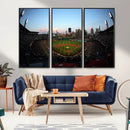 PNC Park Evening Game Triple Canvas Wall Art - Pittsburgh