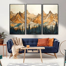 Rustic Wood Mountain Wall Art Print | Triptych Giclee Print by MyGreatCanvas | Canvas Wall Art Prints | Photo Prints & Wall Decor