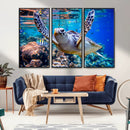 Underwater Sea Turtle Wall Art Canvas Print – Vibrant Ocean