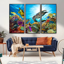 Colorful Coral Reef and Sea Life Turtle Canvas Print, by MyGreatCanvas | Canvas Wall Art Prints | Photo Prints & Wall Decor