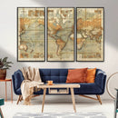 Push Pin World Map Canvas Print – Travel Tracker Wall Art