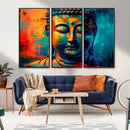 Colorful Buddha Wall Art – Framed Abstract Portrait Canvas by MyGreatCanvas | Canvas Wall Art Prints | Photo Prints & Wall Decor