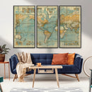 Push Pin World Map Canvas Print – Travel Tracker Wall Art