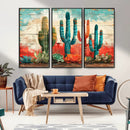 Colorful Cacti Wall Art – Framed Vibrant Succulent Canvas by MyGreatCanvas | Canvas Wall Art Prints | Photo Prints & Wall Decor