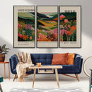 Yayoi Kusama Landscape Canvas Print, Vibrant Floral Mountain
